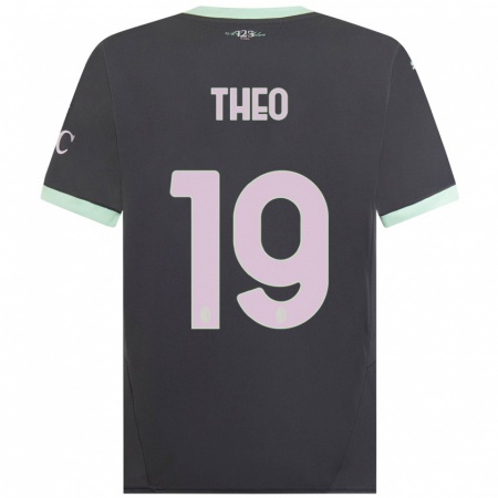 Kandiny Homme Maillot Theo Hernández #19 Gris Troisieme 2024/25 T-Shirt