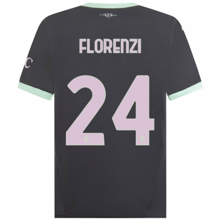 Kandiny Homme Maillot Alessandro Florenzi #24 Gris Troisieme 2024/25 T-Shirt