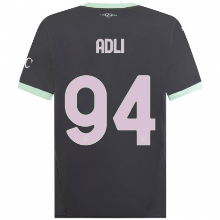 Kandiny Homme Maillot Yacine Adli #94 Gris Troisieme 2024/25 T-Shirt