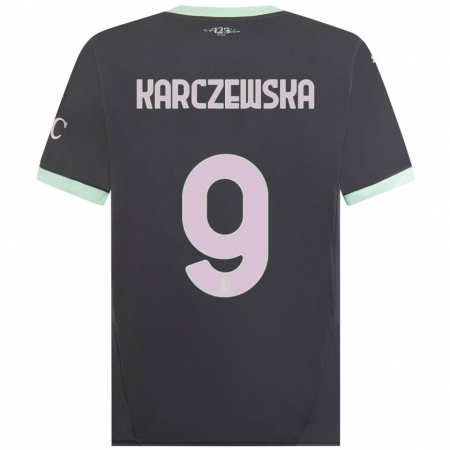 Kandiny Homme Maillot Nikola Karczewska #9 Gris Troisieme 2024/25 T-Shirt