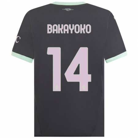 Kandiny Homme Maillot Tiemoue Bakayoko #14 Gris Troisieme 2024/25 T-Shirt