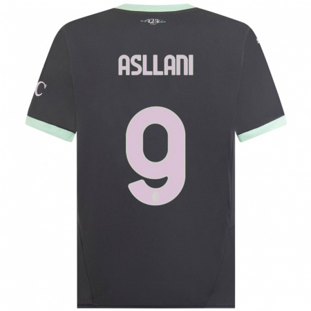 Kandiny Homme Maillot Kosovare Asllani #9 Gris Troisieme 2024/25 T-Shirt