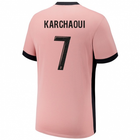 Kandiny Homme Maillot Sakina Karchaoui #7 Rouille Rose Troisieme 2024/25 T-Shirt