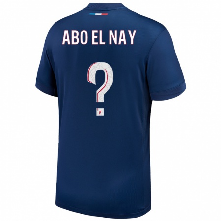 Kandiny Femme Maillot Rayan Abo El Nay #0 Bleu Marine Blanc Tenues Domicile 2024/25 T-Shirt