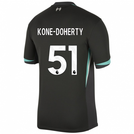 Kandiny Femme Maillot Trent Kone-Doherty #51 Noir Anthracite Blanc Tenues Extérieur 2024/25 T-Shirt