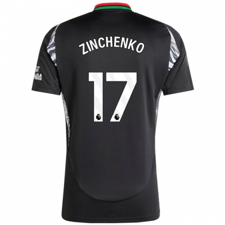 Kandiny Femme Maillot Oleksandr Zinchenko #17 Noir Tenues Extérieur 2024/25 T-Shirt