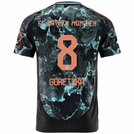 Kandiny Femme Maillot Leon Goretzka #8 Noir Tenues Extérieur 2024/25 T-Shirt