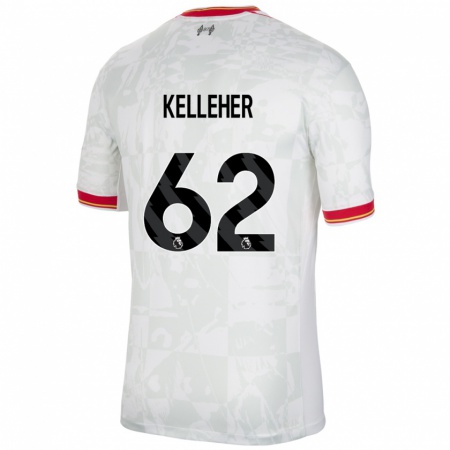 Kandiny Femme Maillot Caoimhín Kelleher #62 Blanc Rouge Noir Troisieme 2024/25 T-Shirt