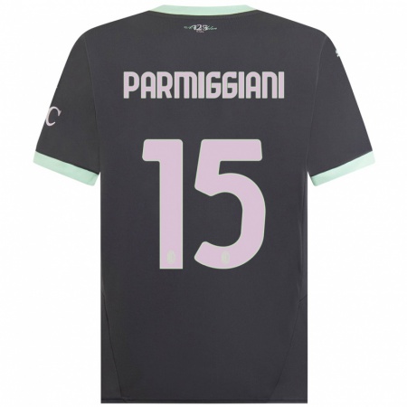 Kandiny Femme Maillot Pietro Parmiggiani #15 Gris Troisieme 2024/25 T-Shirt