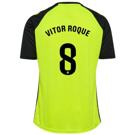 Kandiny Enfant Maillot Vitor Roque #8 Noir Rouge Tenues Extérieur 2024/25 T-Shirt