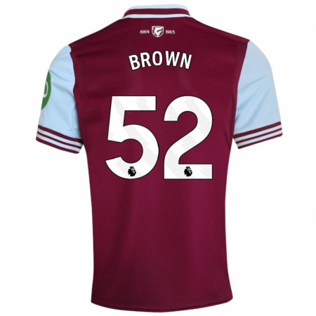 Kandiny Enfant Maillot Luis Brown #52 Rouge Foncé Tenues Domicile 2024/25 T-Shirt