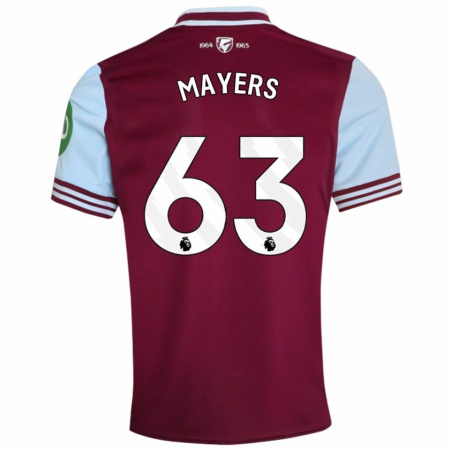 Kandiny Enfant Maillot Ezra Mayers #63 Rouge Foncé Tenues Domicile 2024/25 T-Shirt