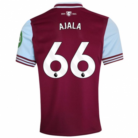 Kandiny Enfant Maillot Joshua Ajala #66 Rouge Foncé Tenues Domicile 2024/25 T-Shirt