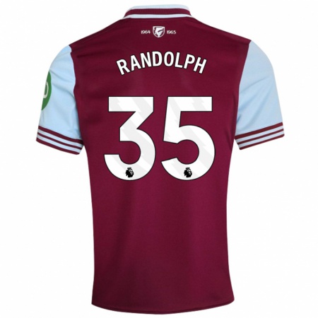 Kandiny Enfant Maillot Darren Randolph #35 Rouge Foncé Tenues Domicile 2024/25 T-Shirt