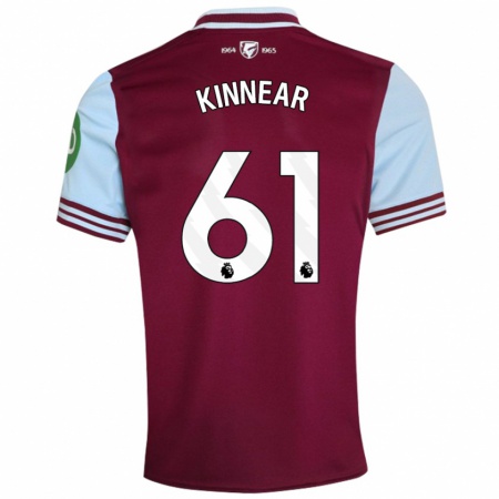 Kandiny Enfant Maillot Brian Kinnear #61 Rouge Foncé Tenues Domicile 2024/25 T-Shirt