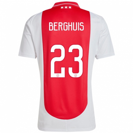 Kandiny Enfant Maillot Steven Berghuis #23 Rouge Blanc Tenues Domicile 2024/25 T-Shirt