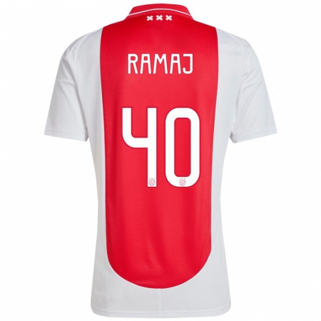 Kandiny Enfant Maillot Diant Ramaj #40 Rouge Blanc Tenues Domicile 2024/25 T-Shirt