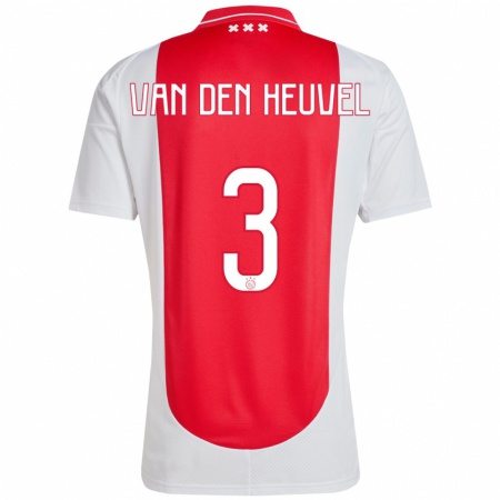 Kandiny Enfant Maillot Nino Van Den Heuvel #3 Rouge Blanc Tenues Domicile 2024/25 T-Shirt