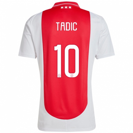 Kandiny Enfant Maillot Dusan Tadic #10 Rouge Blanc Tenues Domicile 2024/25 T-Shirt