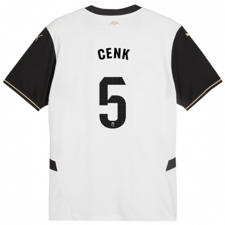 Kandiny Enfant Maillot Cenk Özkacar #5 Blanc Noir Tenues Domicile 2024/25 T-Shirt