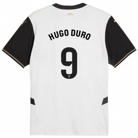 Kandiny Enfant Maillot Hugo Duro #9 Blanc Noir Tenues Domicile 2024/25 T-Shirt