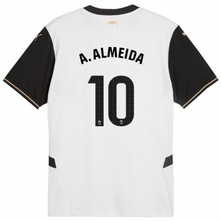 Kandiny Enfant Maillot André Almeida #10 Blanc Noir Tenues Domicile 2024/25 T-Shirt