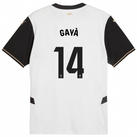 Kandiny Enfant Maillot José Gayà #14 Blanc Noir Tenues Domicile 2024/25 T-Shirt