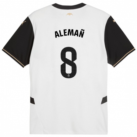 Kandiny Enfant Maillot Pedro Alemañ #8 Blanc Noir Tenues Domicile 2024/25 T-Shirt