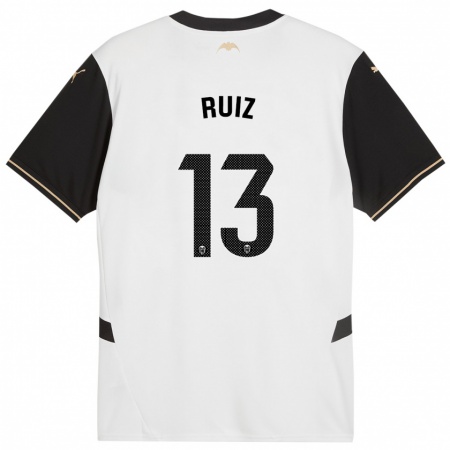 Kandiny Enfant Maillot Nil Ruiz #13 Blanc Noir Tenues Domicile 2024/25 T-Shirt