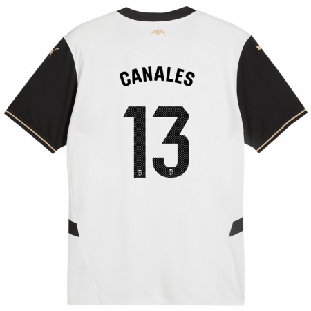 Kandiny Enfant Maillot Antonia Canales #13 Blanc Noir Tenues Domicile 2024/25 T-Shirt