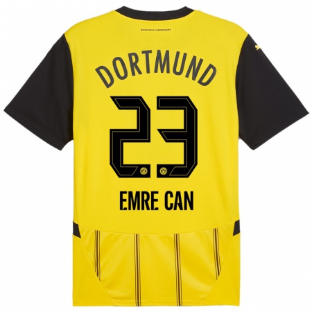 Kandiny Enfant Maillot Emre Can #23 Jaune Noir Tenues Domicile 2024/25 T-Shirt