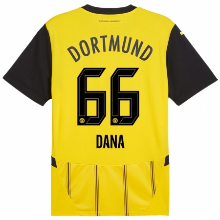 Kandiny Enfant Maillot Bleckmann Dana #66 Jaune Noir Tenues Domicile 2024/25 T-Shirt