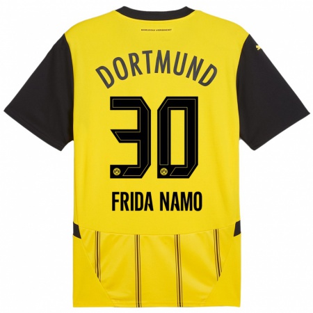 Kandiny Enfant Maillot Ronning Frida Namo #30 Jaune Noir Tenues Domicile 2024/25 T-Shirt