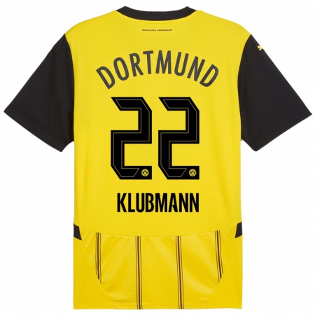 Kandiny Enfant Maillot Leon Klubmann #22 Jaune Noir Tenues Domicile 2024/25 T-Shirt