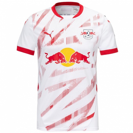 Kandiny Enfant Maillot Kevin Kampl #44 Blanc Rouge Tenues Domicile 2024/25 T-Shirt