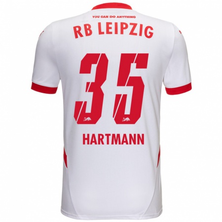 Kandiny Enfant Maillot Fabrice Hartmann #35 Blanc Rouge Tenues Domicile 2024/25 T-Shirt