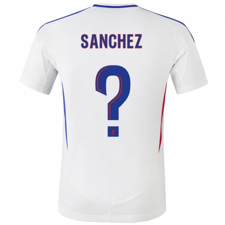 Kandiny Enfant Maillot Florent Sanchez #0 Blanc Bleu Tenues Domicile 2024/25 T-Shirt