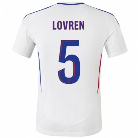 Kandiny Enfant Maillot Dejan Lovren #5 Blanc Bleu Tenues Domicile 2024/25 T-Shirt