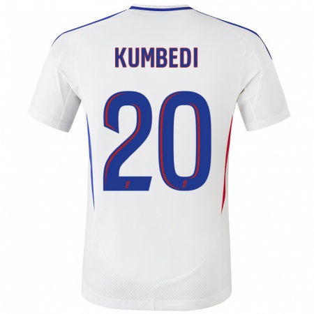 Kandiny Enfant Maillot Saël Kumbedi #20 Blanc Bleu Tenues Domicile 2024/25 T-Shirt