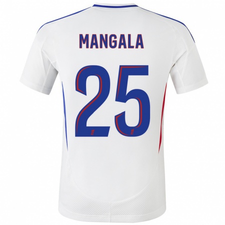 Kandiny Enfant Maillot Orel Mangala #25 Blanc Bleu Tenues Domicile 2024/25 T-Shirt