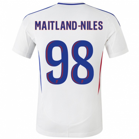 Kandiny Enfant Maillot Ainsley Maitland-Niles #98 Blanc Bleu Tenues Domicile 2024/25 T-Shirt