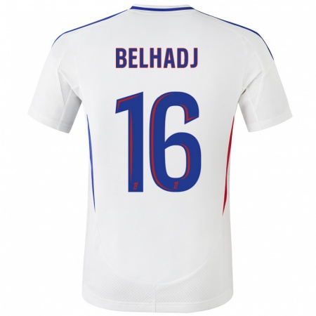 Kandiny Enfant Maillot Féerine Belhadj #16 Blanc Bleu Tenues Domicile 2024/25 T-Shirt