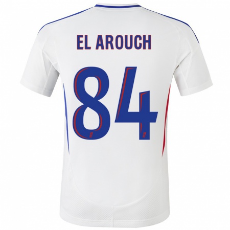 Kandiny Enfant Maillot Mohamed El Arouch #84 Blanc Bleu Tenues Domicile 2024/25 T-Shirt