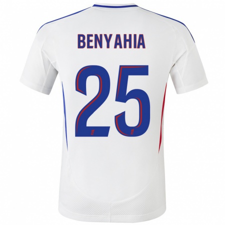 Kandiny Enfant Maillot Ines Benyahia #25 Blanc Bleu Tenues Domicile 2024/25 T-Shirt