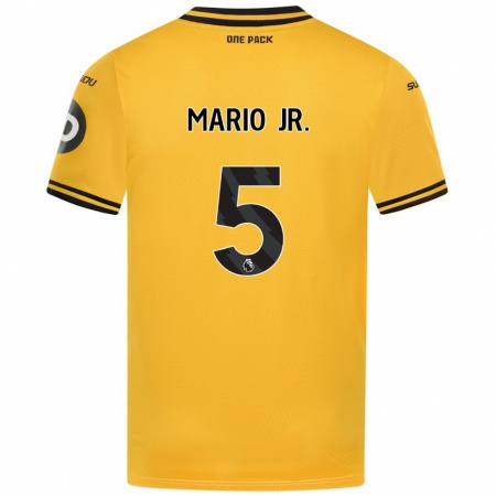 Kandiny Enfant Maillot Mario Lemina #5 Jaune Tenues Domicile 2024/25 T-Shirt