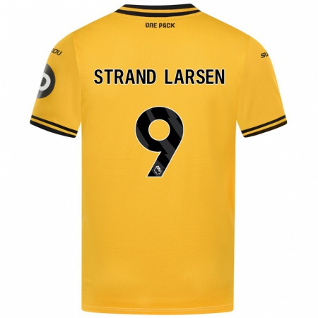 Kandiny Enfant Maillot Jørgen Strand Larsen #9 Jaune Tenues Domicile 2024/25 T-Shirt