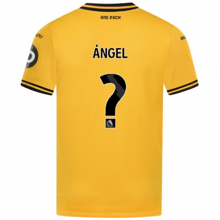 Kandiny Enfant Maillot Dani Ángel #0 Jaune Tenues Domicile 2024/25 T-Shirt