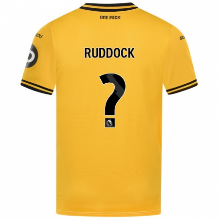 Kandiny Enfant Maillot Max Ruddock #0 Jaune Tenues Domicile 2024/25 T-Shirt