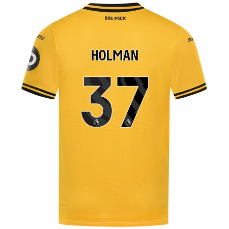 Kandiny Enfant Maillot Fletcher Holman #37 Jaune Tenues Domicile 2024/25 T-Shirt