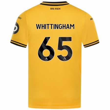 Kandiny Enfant Maillot Matthew Whittingham #65 Jaune Tenues Domicile 2024/25 T-Shirt